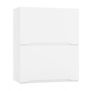 Szafka kuchenna wisząca Zova WS60GRF/2 biała szafka do kuchni z frontami otwieranymi do góry frezowane uchwyty odporna na uszkodzenia