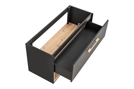 Szafka pod umywalkę Borneo 120 cm szary / dąb artisan oryginalny design i stylowa kolorystyka pojemna szafka do łazienki z szufladą