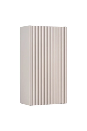 Zestaw mebli łazienkowych Nova beżowy eleganckie szafki łazienkowe o subtelnej kolorystyce z gustownym pionowym ryflowaniem