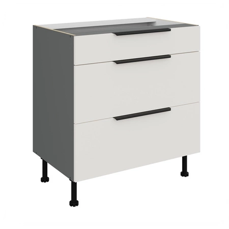 Szafka kuchenna stojąca z szufladami Corato Ant 80 D 3S BB odporna na uszkodzenia wykończenie frontów w technologii anti fingerprint