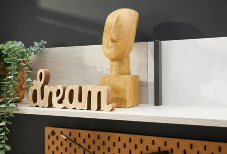 Półka Remona 120 cm dąb wilton biały / biały / antracyt dla miłośników wyrazistych wnętrz atrakcyjna pod względem wizualnym oraz funkcjonalnym