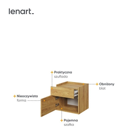 Szafka nocna Teen Flex hikora naturalna stylowa szafka z szufladą funkcjonalny dodatek do pokoju młodzieżowego lub dziecięcego