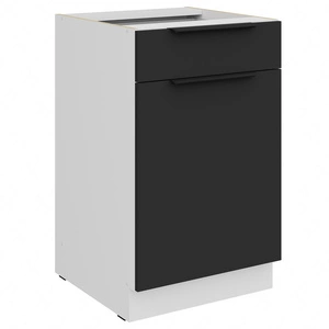 Szafka kuchenna stojąca z szufladą i półką Alatri Wh 50 D 1F 1S BB fronty szafki kuchennej wykończone w technologii anti fingerprint