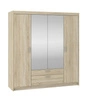 Szafa z lustrem Rene 176 cm dąb sonoma jasny nowoczesny design stylowe uchwyty w kolorze srebrnym