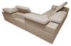 Narożnik z funkcją spania Tesalia III Lux beżowy prawostronny komfortowy narożnik z wysuwanym podnóżkiem funkcja przesuwanego oparcia