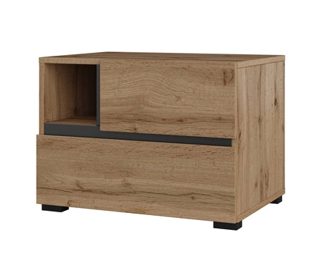 Szafka nocna Cross dąb wotan szafka z szufladami do sypialni nowoczesny design prosta forma pojemne szuflady