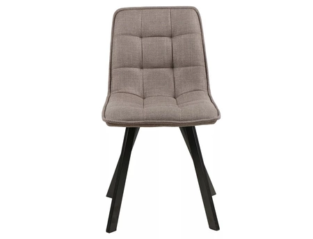 Krzesło tapicerowane Ellis Bjorn beżowe nowoczesne oraz funkcjonalne krzesło do jadalni z metalowymi nogami