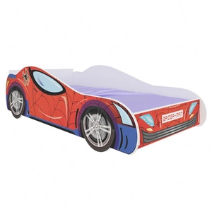 Łóżko Spider 80x160 cm designerskie łóżko z materacem w kształcie samochodu z ozdobnym nadrukiem wykonane z solidnych materiałów