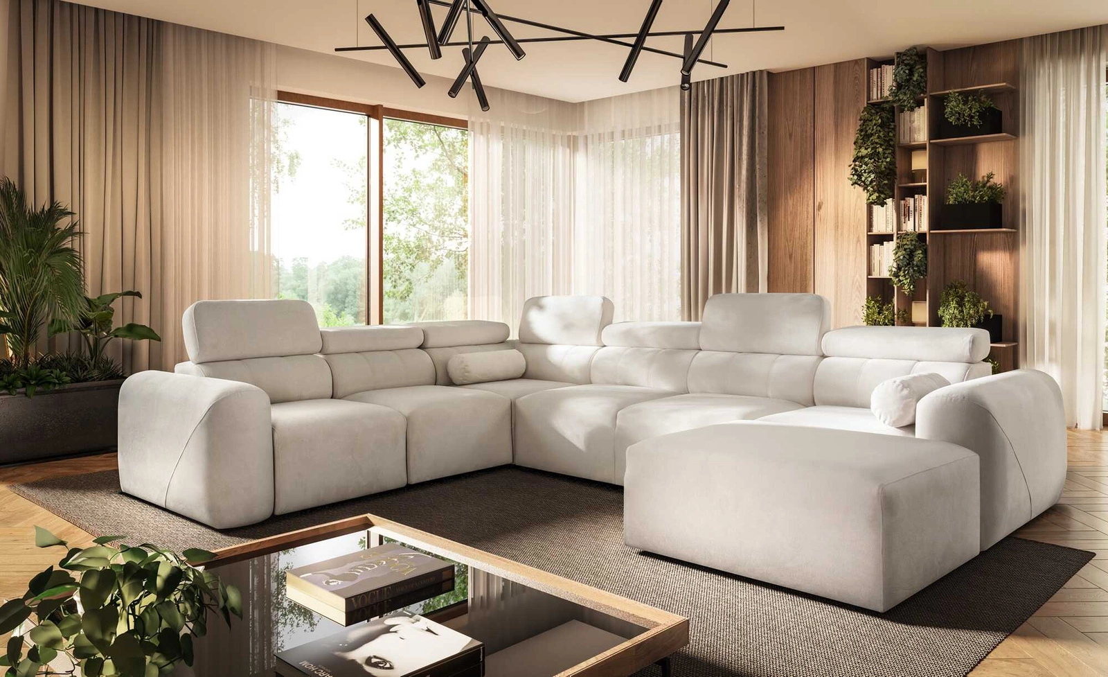 Narożnik z funkcją spania Cantare VIII Narożniki do salonu Nowoczesne narożniki rozkładane do pokoju dziennego