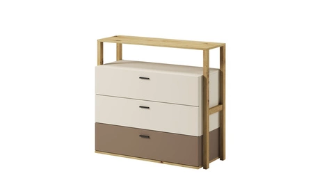 Zestaw mebli Lenny beżowy / truflowy / dąb artisan nowoczesny design stylowy zestaw mebli do pokoju młodzieżowego lub dziecięcego