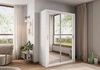 Szafa przesuwna z lustrem Arti 150 cm biała pojemna szafa do przedpokoju drzwi szafy wykończone lustrami w ciekawej konfiguracji