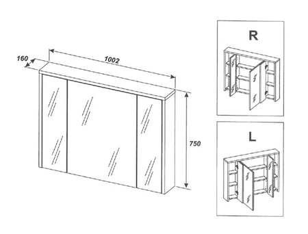 Szafka łazienkowa wisząca z lustrem Hampton 100 cm dąb huton funkcjonalna szafka nad umywalkę modny element dekoracyjny