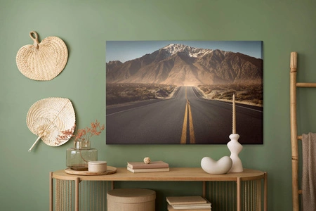 Obraz na płótnie droga w górach 100x70 cm ponadczasowa ozdoba każdego wnętrza obraz w wyrazistej kolorystyce wysoka jakość wykonania