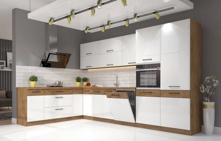 Zestaw mebli kuchennych narożny Vento 210x350 cm idealny do wnętrz w stylu klasycznym i nowoczesnym