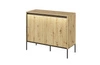 Komoda Trend 98 cm dąb artisan funkcjonalna komoda do salonu o oryginalnym designie ryflowane fronty z subtelnym oświetleniem