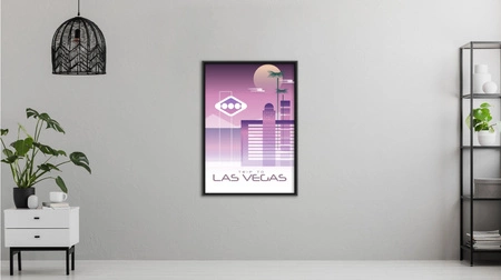 Plakat trip to Las Vegas 70x100 plakat w ramie precyzyjny wydruk ze stylową grafiką doskonała dekoracja do salonu lub sypialni
