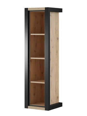 Zestaw mebli do salonu Aktiv dąb taurus / czarny stylowe meble o ciekawym designie metalowe czarne uchwyty meblościanka do salonu