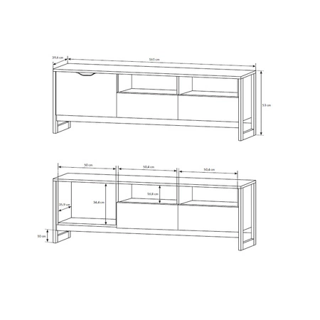 Szafka RTV Holte 161 cm dąb grange piaskowy / matera nowoczesny design i system pełnego wysuwu szuflad