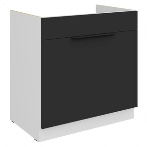 Szafka kuchenna pod zlewozmywak z szufladą Alatri Wh 80 ZL 1S BB fronty szafki kuchennej wykończone w technologii anti fingerprint