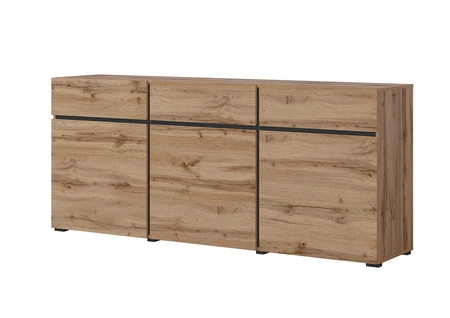 Komoda z szufladami Cross 180 cm dąb wotan stylowy design komody do salonu prosta forma w nowoczesnym wydaniu