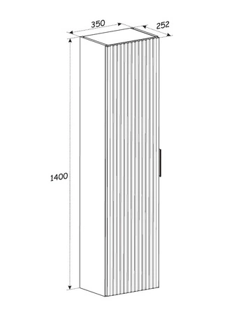 Słupek łazienkowy wiszący Bella 35 cm beżowy elegancki design szafki systeme cichego domykania możliwość wyboru koloru uchwytów