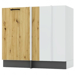 Szafka kuchenna narożna dostawiana Clara DNP prawa czarny metalowy uchwyt szafka odporna na działanie czynników zewnętrznych