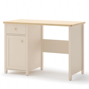Biurko Story 110 cm beżowy / dąb vincenza bielona modne biurko z szufladą do pokoju młodzieżowego ergonomiczny mebel z obszernym blatem