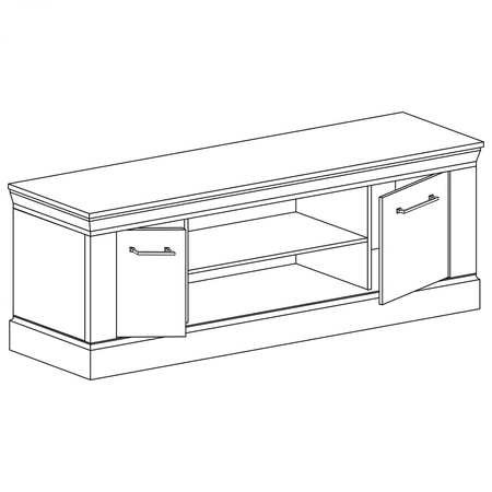 Szafka RTV Antica 162 cm dąb craft złoty stylowa szafka pod telewizor o rustykalnym charakterze metalowe srebrne uchwyty