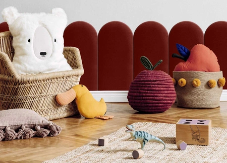 Panel tapicerowany Wally 30x80 cm bordowy stylowy panel ścienny płotek welurowa tkanina modne wykończenie każdej aranżacji