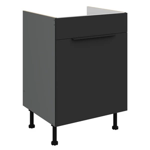 Szafka kuchenna pod zlewozmywak z szufladą Alatri Ant 60 ZL 1S BB fronty szafki kuchennej wykończone w technologii anti fingerprint