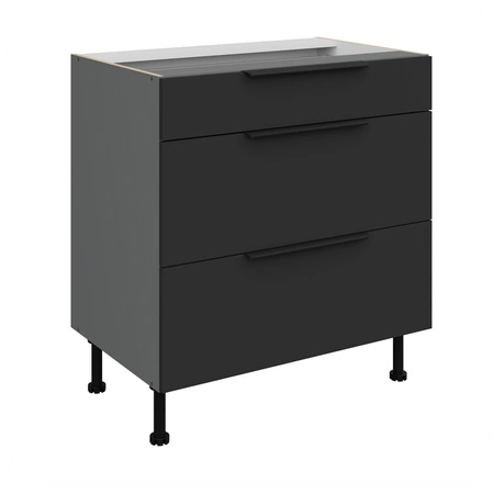 Szafka kuchenna stojąca z szufladami Alatri Ant 80 D 3S BB odporna na uszkodzenia wykończenie frontów w technologii anti fingerprint