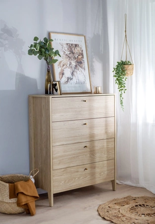 Komoda z szufladami Cozy 92 cm dąb olejowany funkcjonalny mebel w ponadczasowym designie idealna komoda do sypialni lub salonu