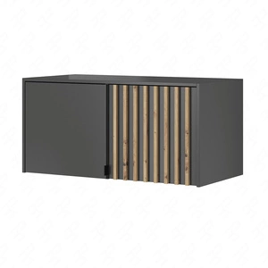 Nadstawka do szafy Aspen 105 cm grafitowa / lamele w kolorze dąb artisan funkcjonalna szafka powiększy miejsce do przechowywania ubrań obuwia i dodatków