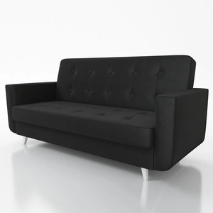 Kanapa rozkładana Neomi czarna modna i stylowa wersalka doskonała do domowej strefy wypoczynkowej drewniane wysokie nogi