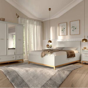 Zestaw mebli do sypialni Windsor beżowy / dąb eleganckie meble o subtelnej i naturalnej kolorystyce drewniana stabilna podstawa