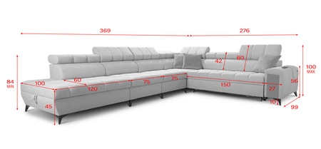 Narożnik z funkcją spania Bolmso XII brązowy lewostronny nowoczesny design narożnik zapewnia komfort obszerne pojemniki na pościel