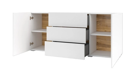 Komoda z szufladami Ava 140 cm biała z możliwością powieszenia idealna komoda do każdego wnętrza