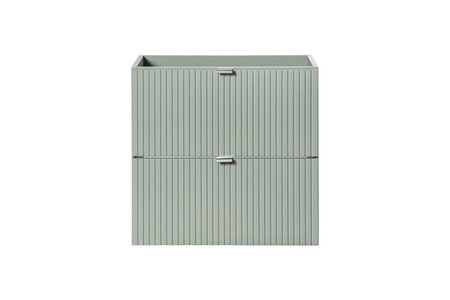 Szafka pod umywalkę Line Reed Green 60 cm szałwiowa stylowe subtelne pionowe frezowanie podkreślają elegancję szafki z szufladami