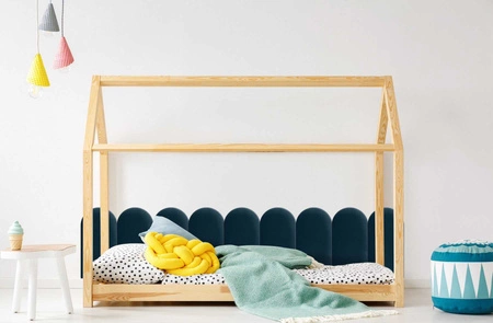 Panel tapicerowany Wally 30x100 cm granatowy stylowy panel ścienny płotek welurowa tkanina modne wykończenie każdej aranżacji