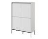 Komoda wysoka Trend 98 cm biała elegancka i stylowa komoda o wyjątkowym charakterze ryflowane fronty z oświetleniem LED