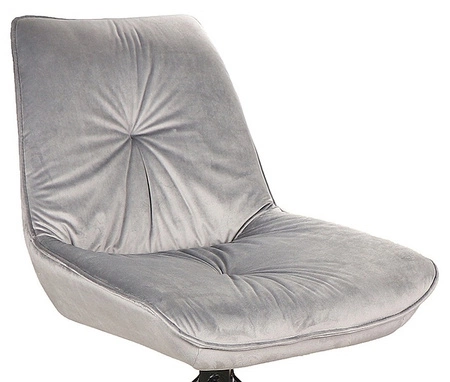 Krzesło tapicerowane Boogie I 45x53 cm szare stylowe krzesło obrotowe z metalowymi nogami krzesło glamour