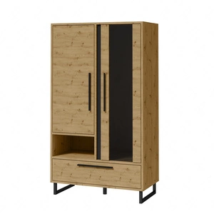 Witryna niska Ariana 80 cm dąb artisan nowoczesny i elegancki design stylowa witryna do salonu pozwoli na wyeksponowanie dodatków