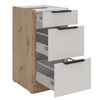 Szafka kuchenna stojąca z szufladami Soela 40 D 3S BB metalowe uchwyty krawędziowe szafka odporna na działanie wilgoci i uszkodzenia