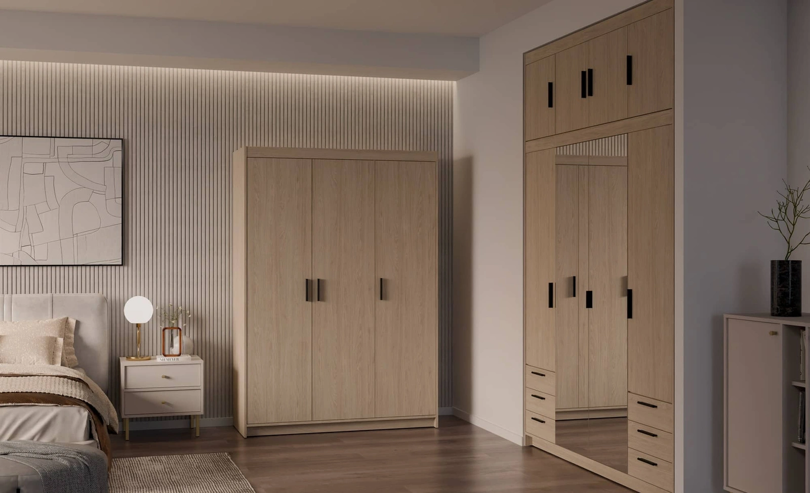 Szafa na ubrania Rene 133 cm w kolorze dąb olejowany