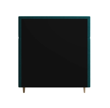 Łóżko kontynentalne Benet 100x200 turkusowe w nowoczesnym skandynawskim stylu z tapicerowanym zagłówkiem oraz zanóżkiem łóżko z pojemnikiem