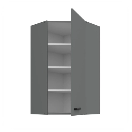 Szafka kuchenna narożna wisząca Verdi 60x60 GN-108 1F szafka odporna na działanie wilgoci i uszkodzenia czarny metalowy uchwyt