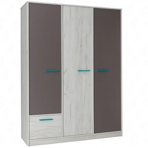 Szafa Rest 145 cm dąb craft biały / popiel nowoczesny i funkcjonalny mebel do pokoju młodzieżowego