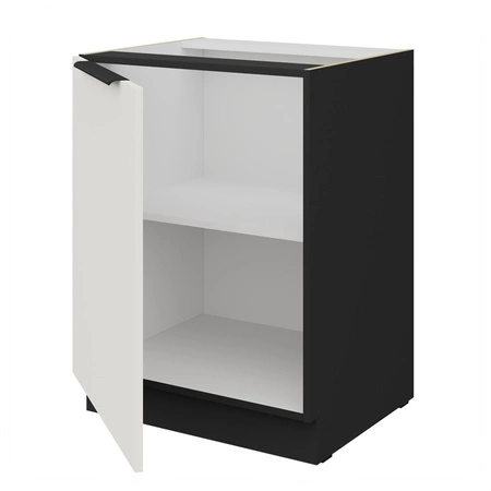 Zestaw mebli kuchennych Corato Bl 390 cm stylowe szafki kuchenne z frontami wykonanymi w technologii anti fingerprint metalowe uchwyty