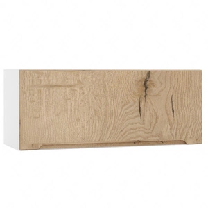 Szafka okapowa Zova W90 OKGR biały / dąb halifax frezowany uchwyt szafka odporna na działanie wilgoci parę wodną i uszkodzenia