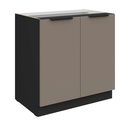 Szafka kuchenna stojąca z półką Fiuggi Bl 80 D 2F BB szafka odporna na uszkodzenia wykończenie frontów w technologii anti fingerprint